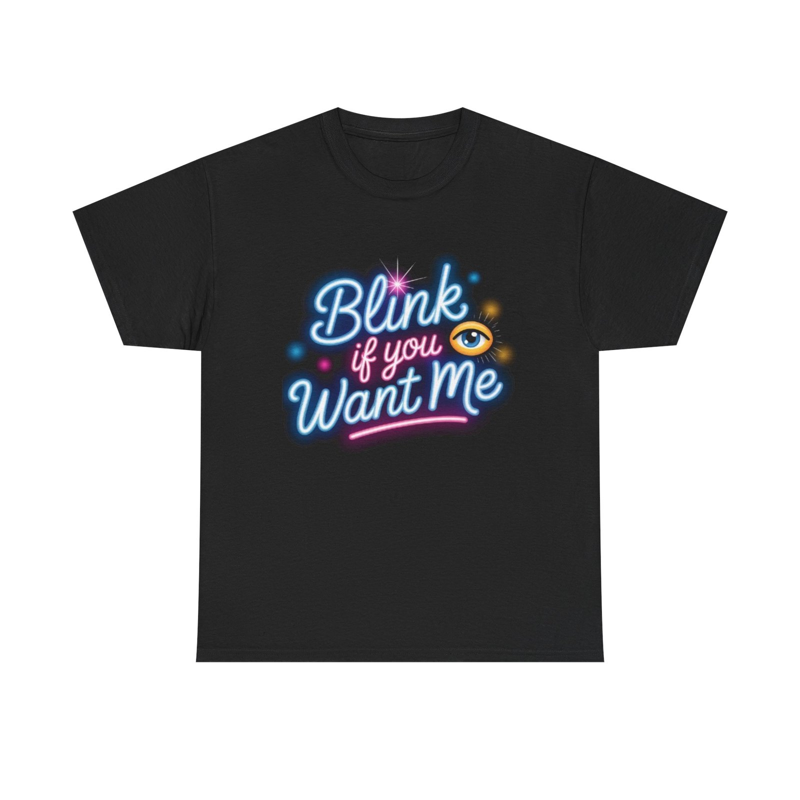 Fun Quirky Graphic Tee: Blink if You Want Me, Unisex Cotton Shirt, Cute Gift for Friends, Casual Wear, Perfect for Parties, Summer Style - Image 3